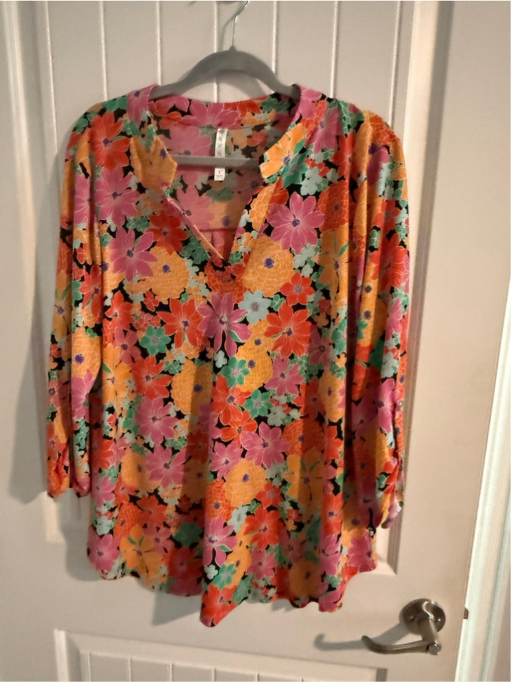 Dear Scarlett Multicolor Floral Long Sleeve Blouse – Size L